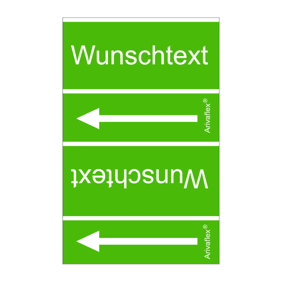 Rohrleitungsband DIN 2403 grün 75 mm Wunschtext