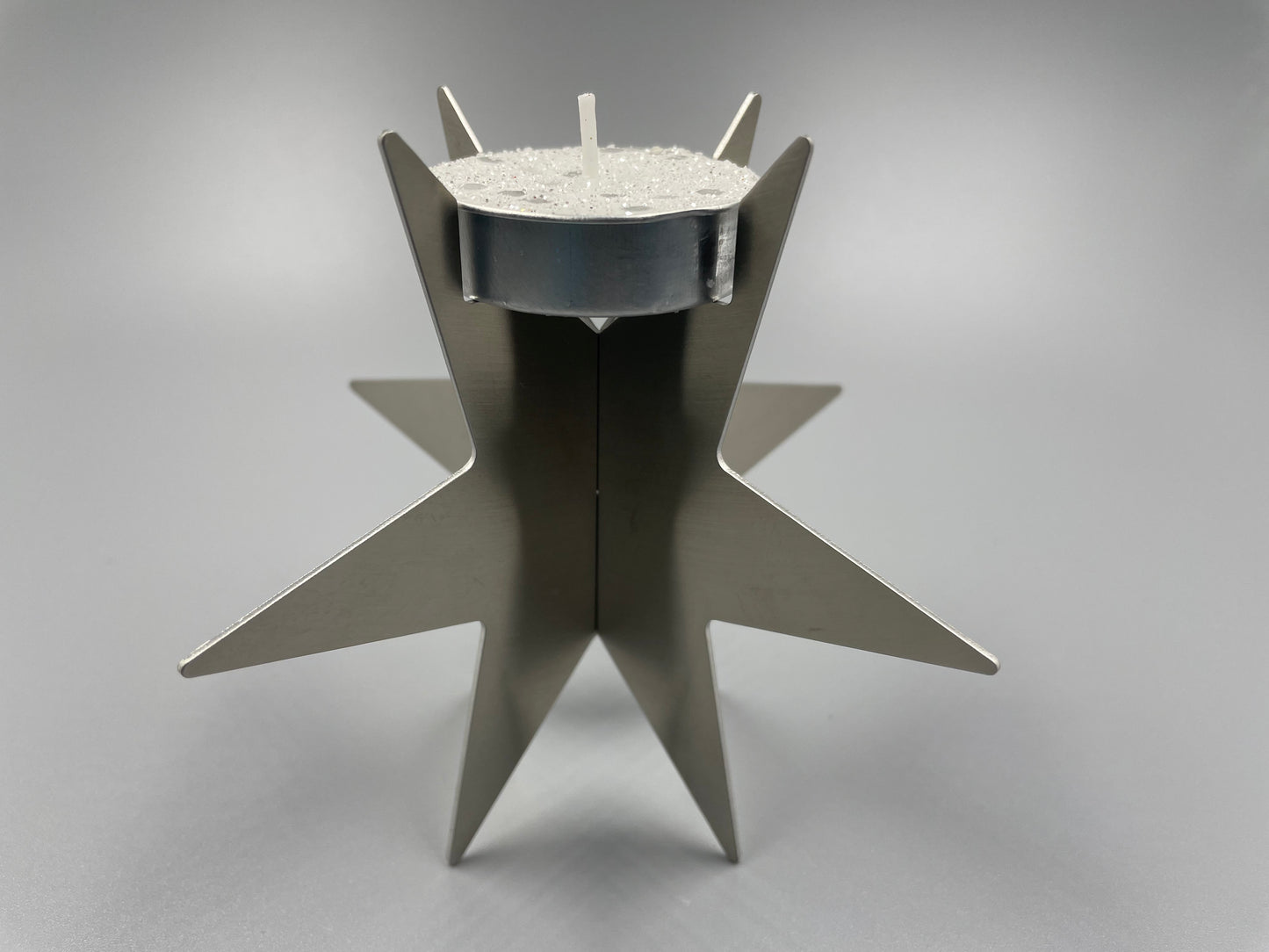Teelichthalter Stern aus Edelstahl 96mm