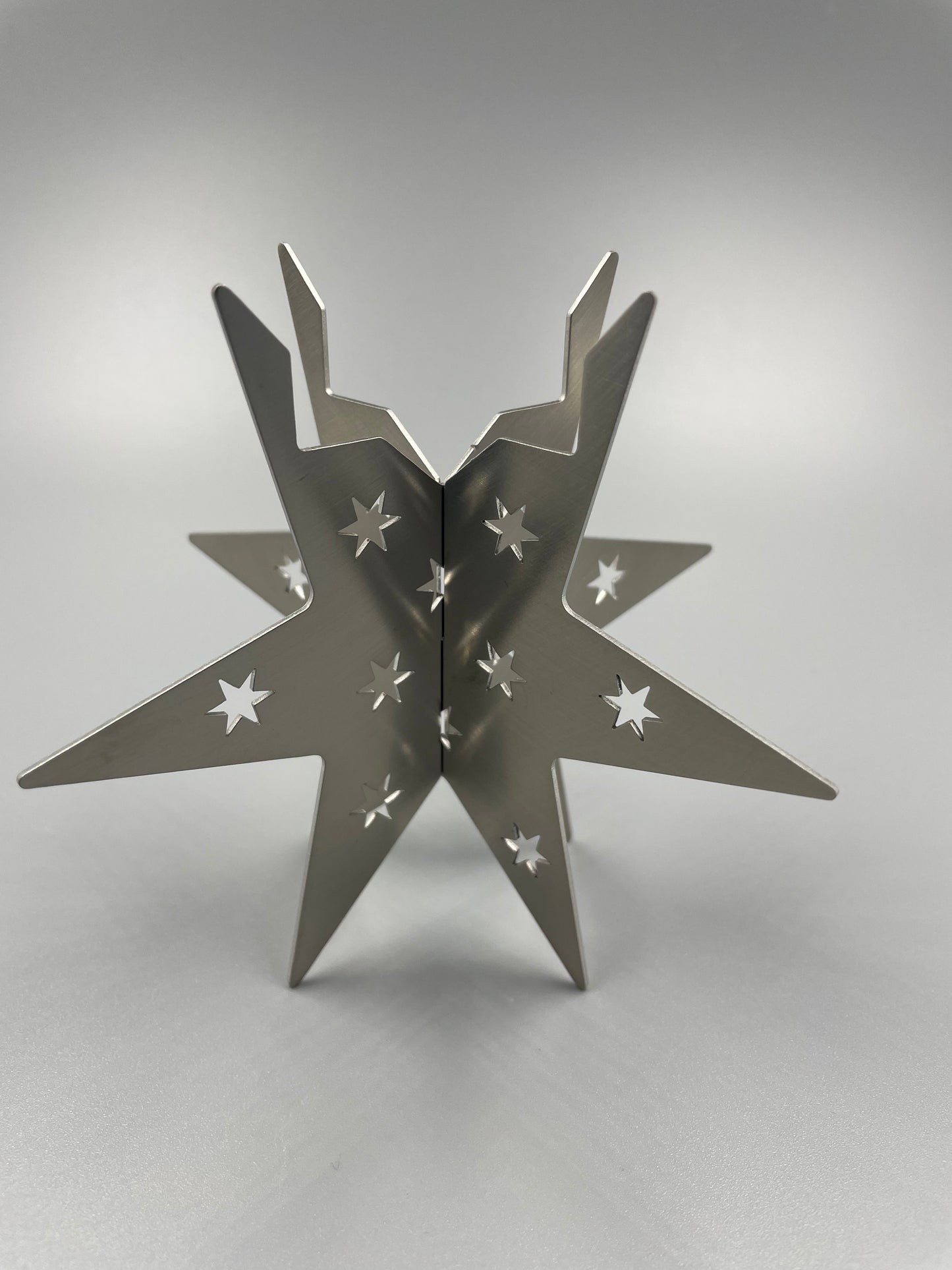 Teelichthalter Stern aus Edelstahl 96mm gemustert
