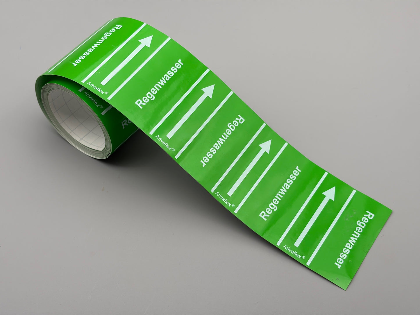 Rohrleitungsband DIN 2403 grün 75 mm Wunschtext