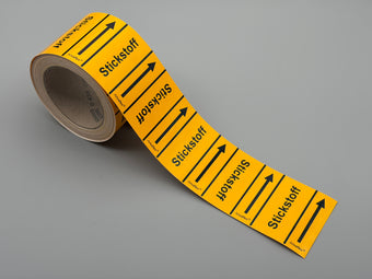 compare product Rohrleitungsband DIN 2403 gelb 75 mm Stickstoff