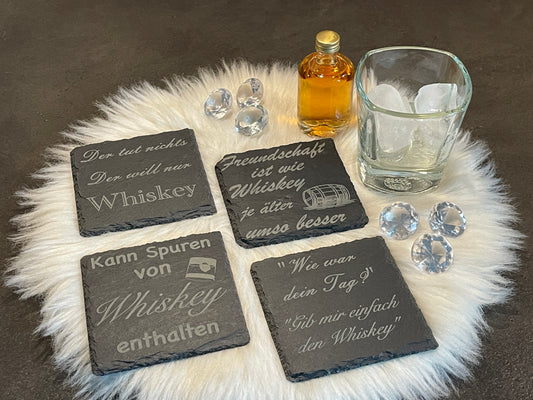 Schiefer Getränkeuntersetzer Whiskey Sprüche