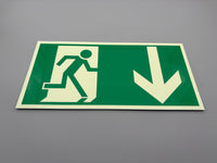 Fluchtwegschild Kunststoff 400x200 Permalight power 300/45 "Fluchtrichtung unten"