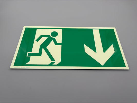 Fluchtwegschild Kunststoff 400x200 Permalight power 300/45 "Fluchtrichtung unten"