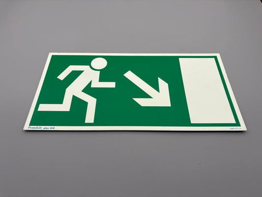 Fluchtwegschild Kunststoff 400x200 Permalight plus 55/8 "Fluchtrichtung rechts abwärts"