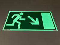 Fluchtwegschild Kunststoff 400x200 Permalight plus 55/8 "Fluchtrichtung rechts abwärts"