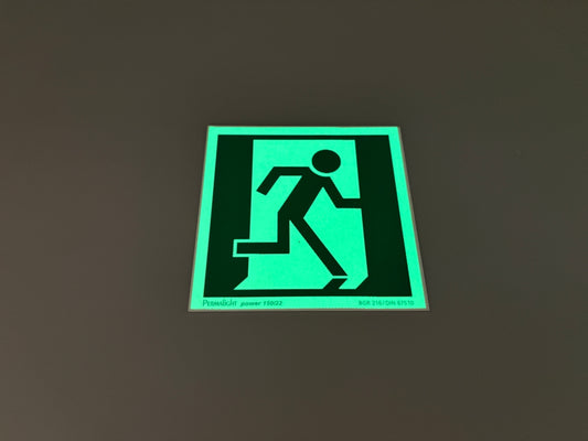 Fluchtwegschild Alu 100x100 Permalight power 150/22 "Fluchtrichtung rechts"