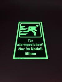 Rettungsschild Alu 120x200 Permalight power 150/22 "Tür alarmgesichert"