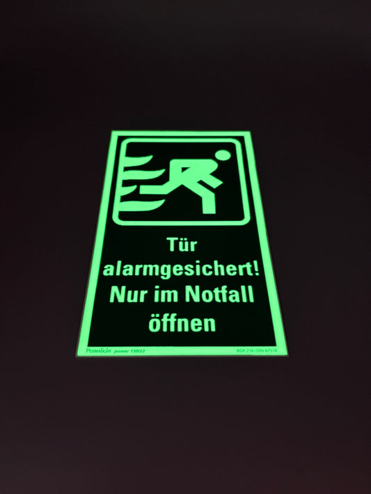 Rettungsschild Alu 120x200 Permalight power 150/22 "Tür alarmgesichert"