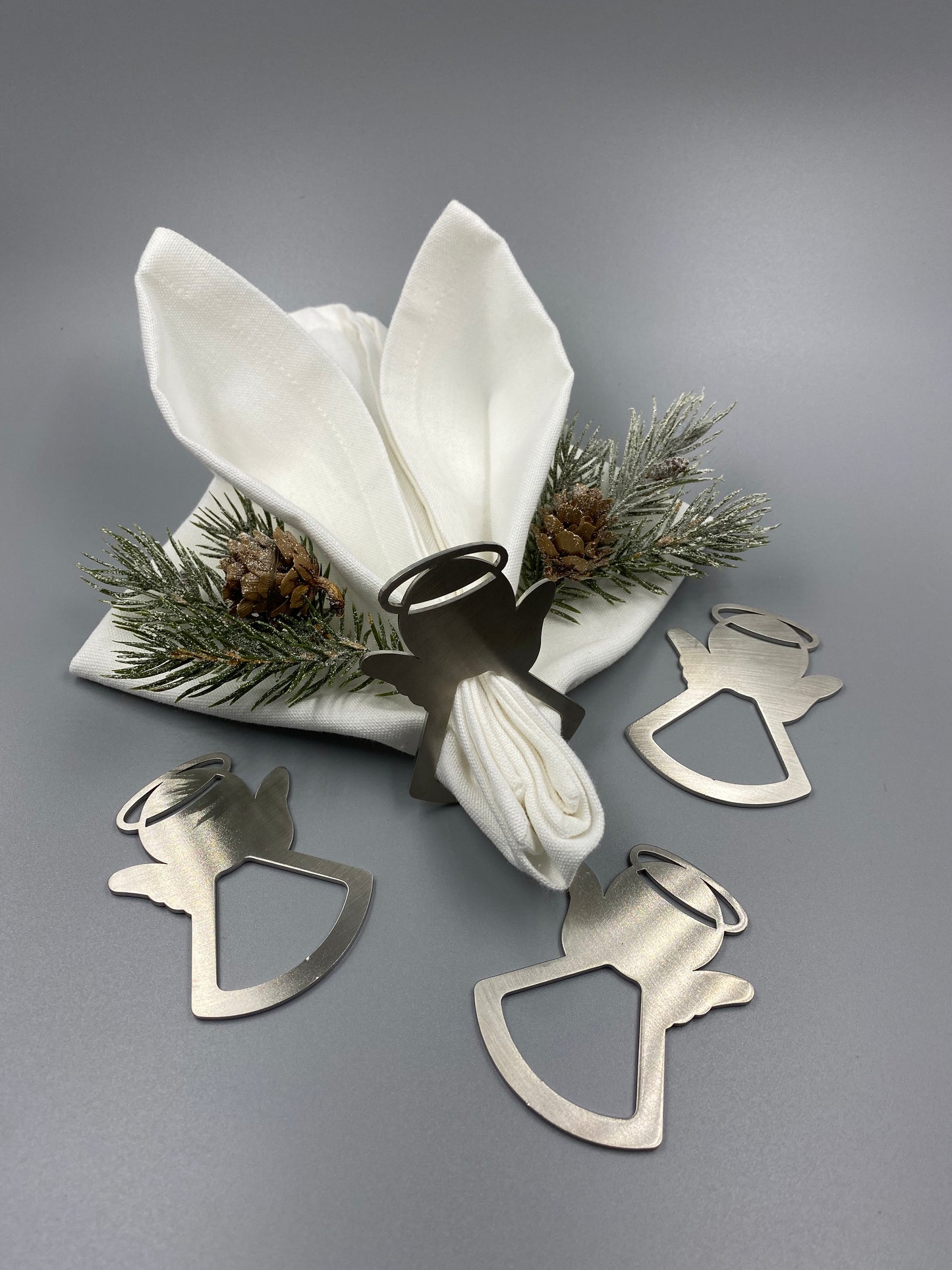 Serviettenringe Engel aus Edelstahl