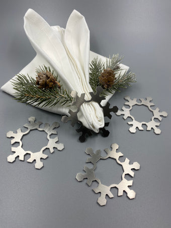 compare product Serviettenringe Schneeflocke aus Edelstahl