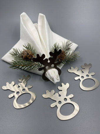 compare product Serviettenringe Elche aus Edelstahl