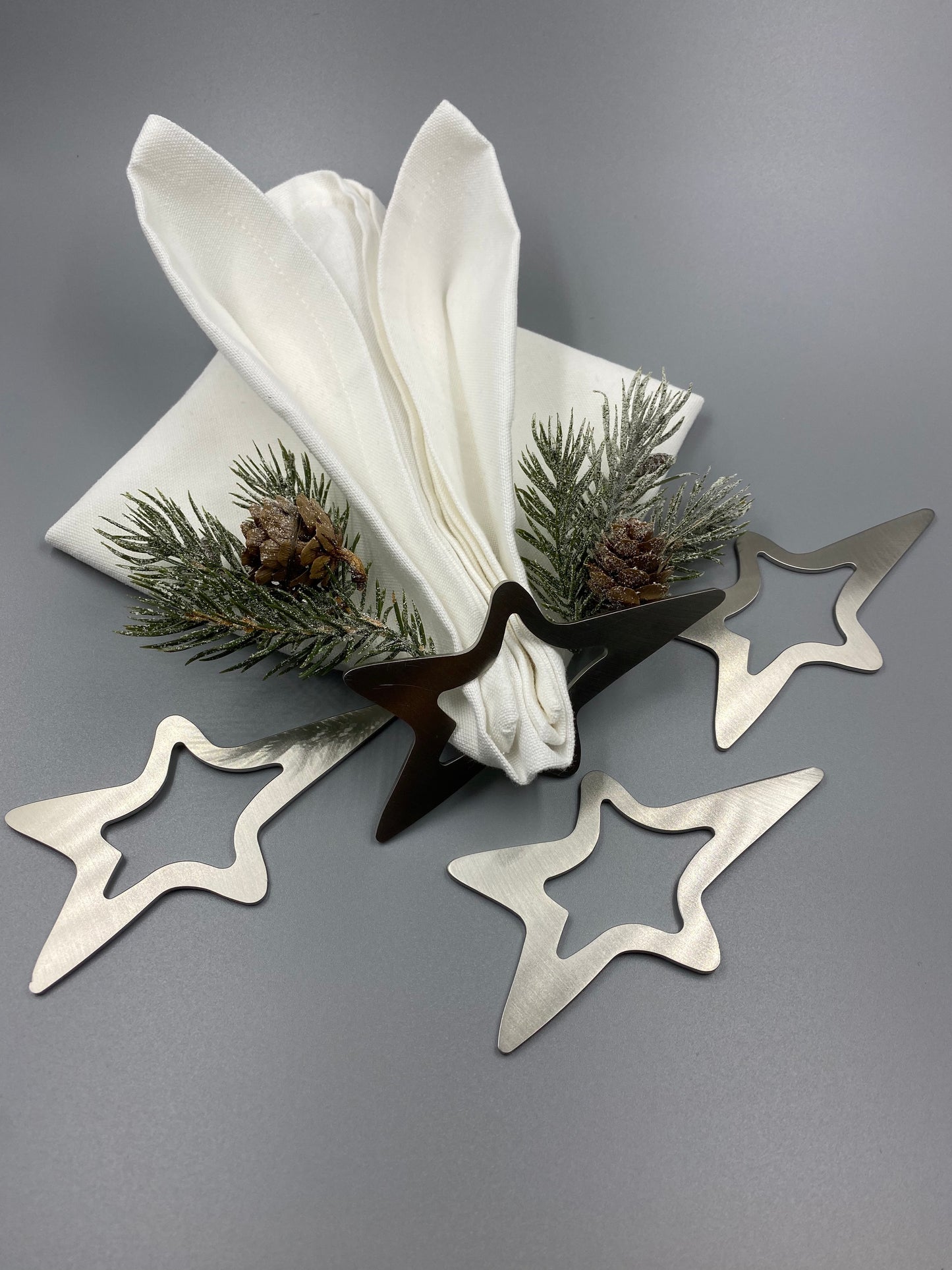 Serviettenringe Stern aus Edelstahl