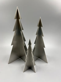 Wintertannen 3D aus Edelstahl 3erSet