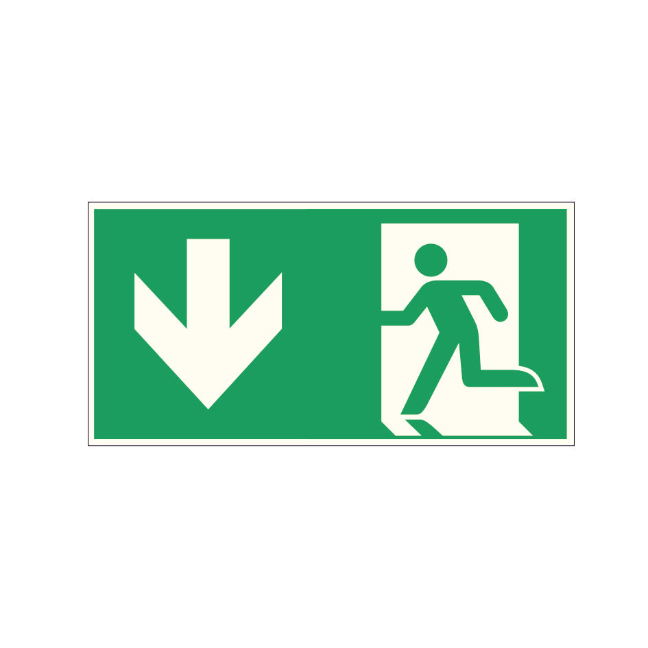 Fluchtwegschild Alu verschiedene Größen Permalight power 150/22 "Fluchtrichtung abwärts"