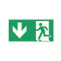 Fluchtwegschild Alu verschiedene Größen Permalight power 150/22 "Fluchtrichtung abwärts"