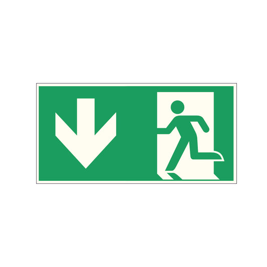 Fluchtwegschild Alu verschiedene Größen Permalight power 150/22 "Fluchtrichtung abwärts"