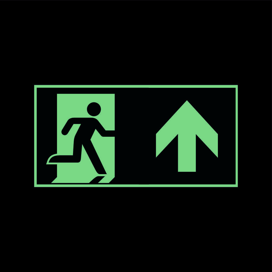 Fluchtwegschild Alu verschiedene Größen Permalight power 150/22 "Fluchtrichtung geradeaus"