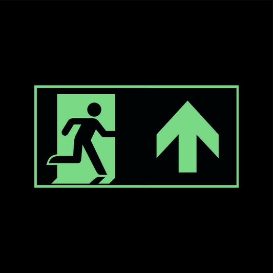 Fluchtwegschild Alu verschiedene Größen Permalight power 150/22 "Fluchtrichtung geradeaus"