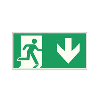 Fluchtwegschild Alu verschiedene Größen Permalight power 150/22 "Fluchtrichtung abwärts"