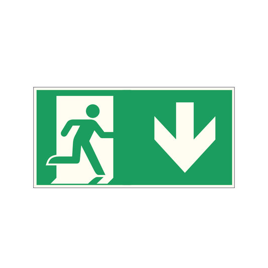 Fluchtwegschild Alu verschiedene Größen Permalight power 150/22 "Fluchtrichtung abwärts"