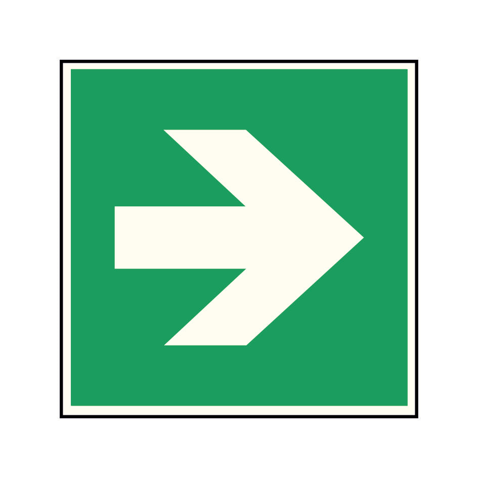 Fluchtwegschild Alu verschiedene Größen Permalight power 150/22 "Richtungspfeil gerade"