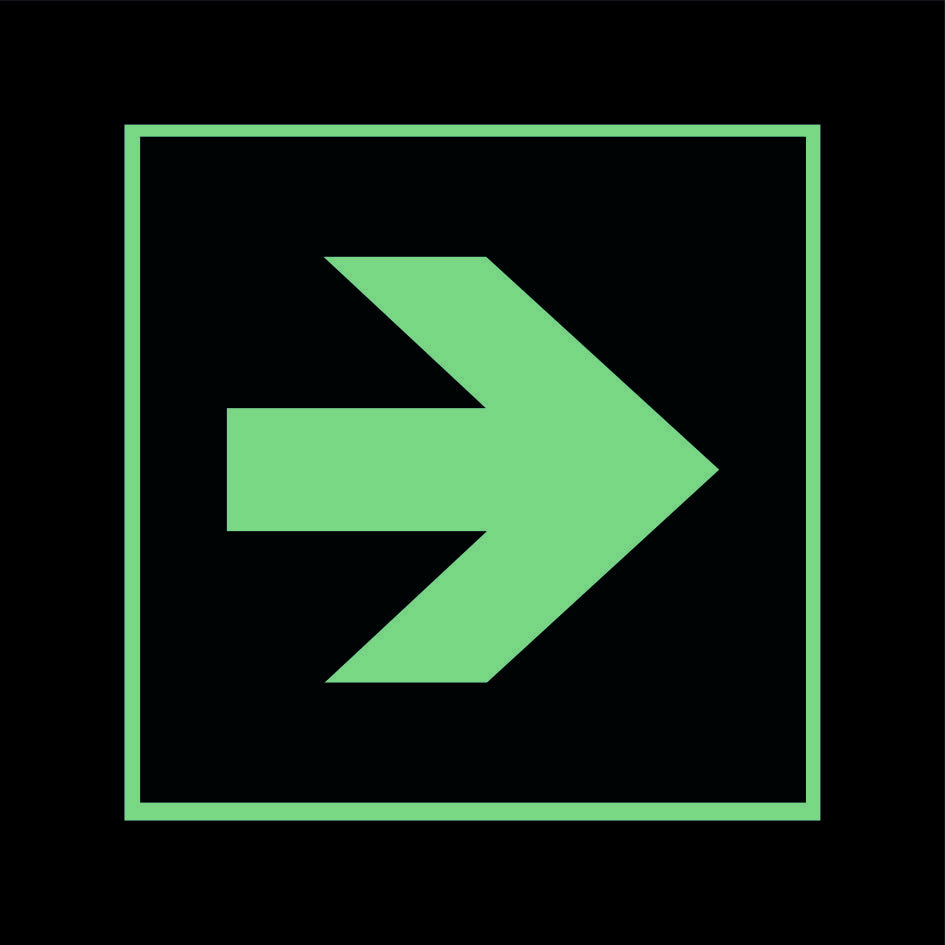 Fluchtwegschild Alu verschiedene Größen Permalight power 150/22 "Richtungspfeil gerade"