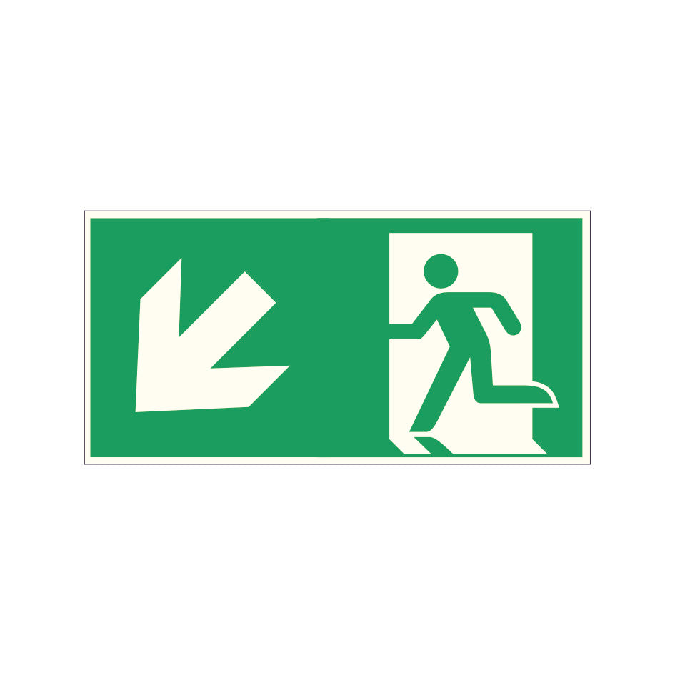 Fluchtwegschild Alu verschiedene Größen Permalight power 150/22 "Fluchtrichtung links abwärts"