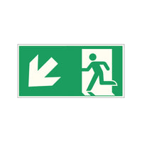 Fluchtwegschild Alu verschiedene Größen Permalight power 150/22 "Fluchtrichtung links abwärts"