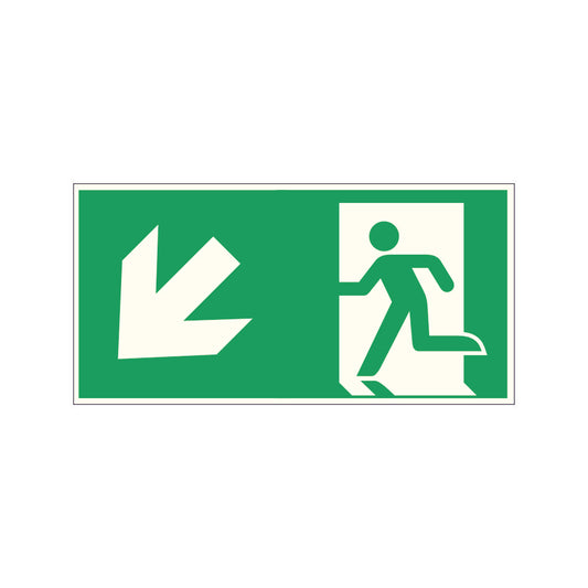 Fluchtwegschild Alu verschiedene Größen Permalight power 150/22 "Fluchtrichtung links abwärts"