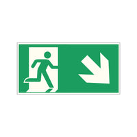 Fluchtwegschild Alu verschiedene Größen Permalight power 150/22 "Fluchtrichtung rechts abwärts"