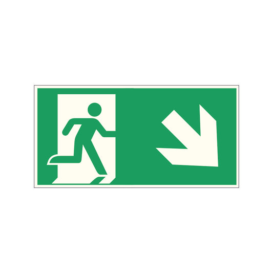 Fluchtwegschild Alu verschiedene Größen Permalight power 150/22 "Fluchtrichtung rechts abwärts"