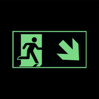 Fluchtwegschild Alu verschiedene Größen Permalight power 150/22 "Fluchtrichtung rechts abwärts"