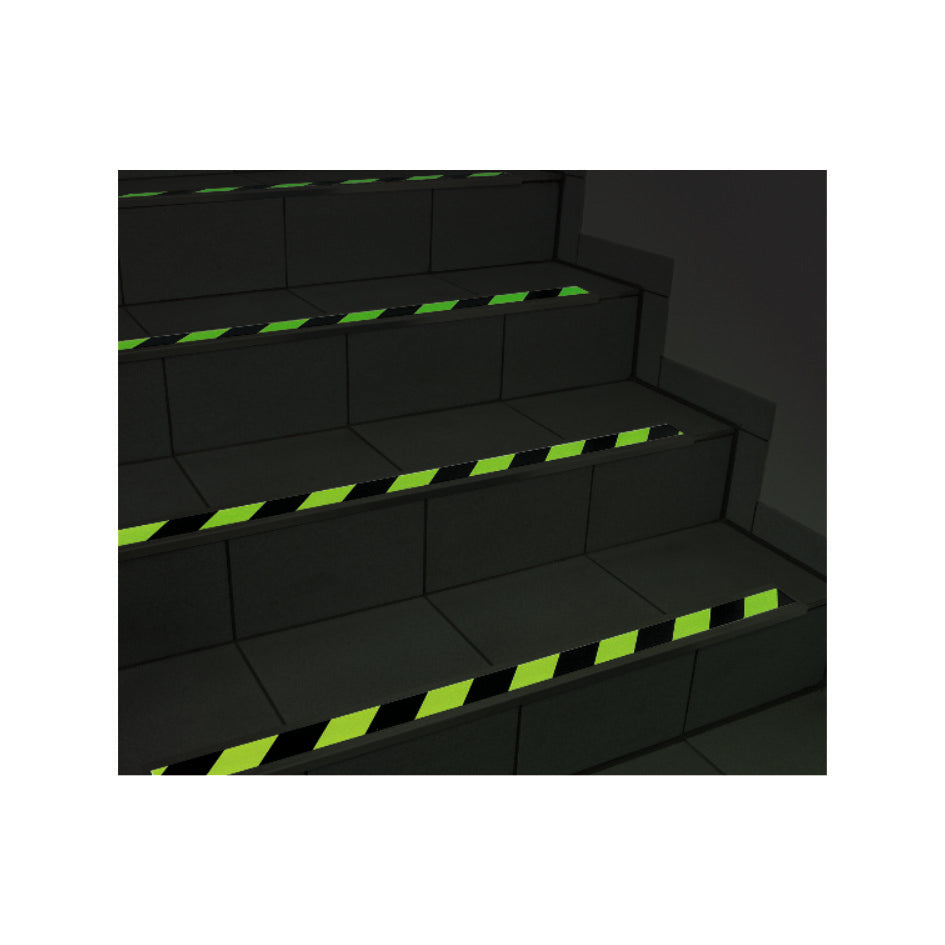 Edelstahl-Treppenkantenprofil lang nachleuchtend